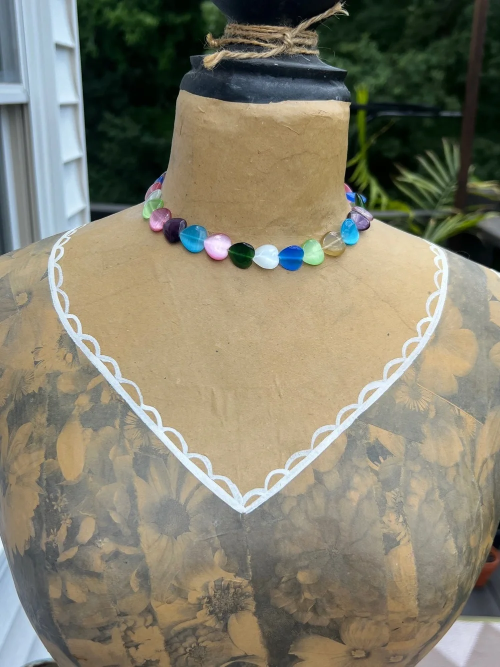 Heart Necklace Magnetic Clasp Cottage Boho Coastal Whimsical Jewelry 18 Inch